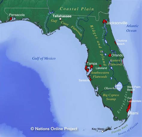 You can print this map on any inkjet or laser printer. Reference Maps of Florida, USA - Nations Online Project