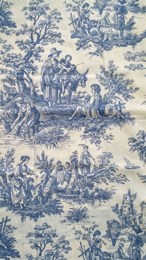 French Country Toile Curtains A Pair Of 50 X 64 Etsy Toile Fabric