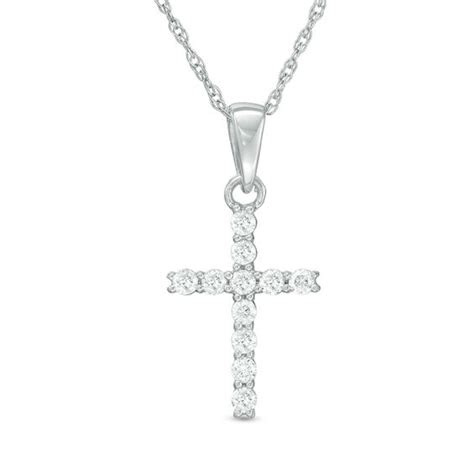 Get expert buying advice from skilled jewelry specialists. 1/6 CT. T.W. Diamond Cross Pendant in 14K White Gold ...