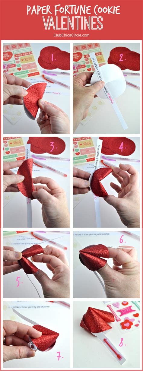 Paper Fortune Cookie Valentines Club Chica Circle Where Crafty Is