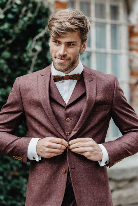 30 The Most Popular Groom Suits Groom Suits Tweed With Jacket Bow Tie