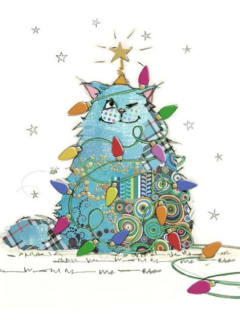 058 Jane Crowther Cat Tree Christmas Cats Christmas Tree Cards