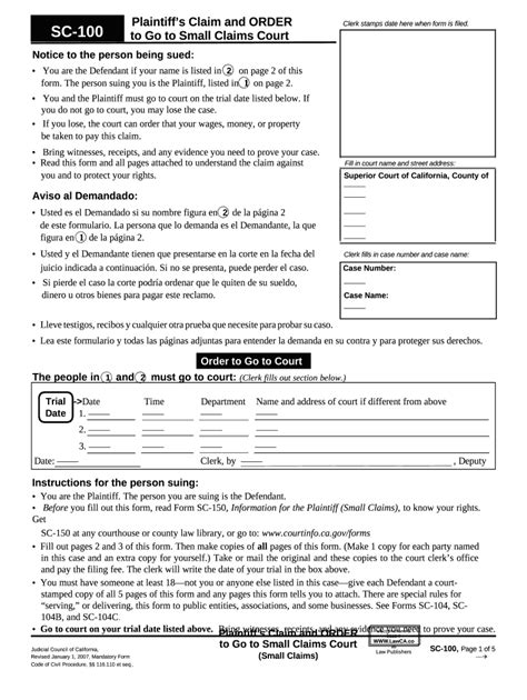San Bernardino Small Claims Forms Fill Out And Sign Printable Pdf