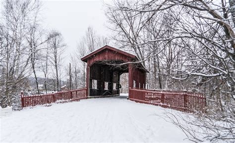 Covered Bridge Snow Winter Free Photo On Pixabay Pixabay