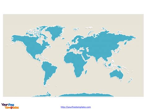 World Map With Continents Free Powerpoint Templates Intended For