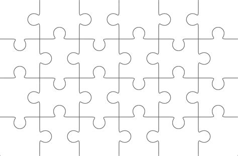 Premium Vector Jigsaw Puzzle Blank Template 6x4 Elements Twenty Four