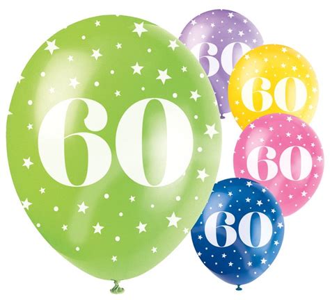 Geburtstag hast du, 60 jahr'! 60. Geburtstag 5 bunte Luftballons