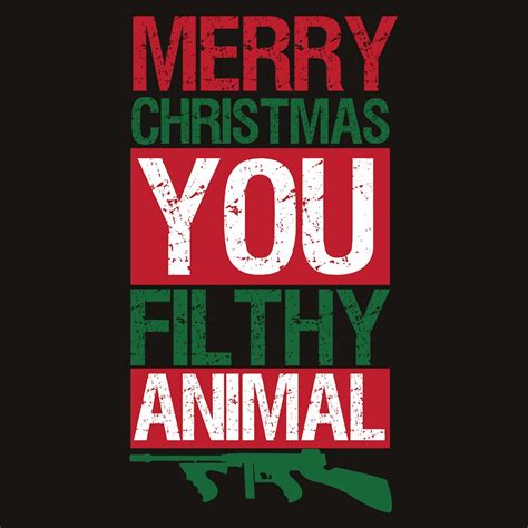 Merry christmas ya filthy animal svg, svg file silhouette cut file cricut clipart print cutting machines vinyl sticker t shirt design x mas. Merry Christmas You Filthy Animal Men's Black Sweater | eBay