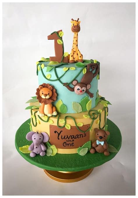 Its A Wild 1 Cake By Homebaker Animal Birthday Cakes Jungle