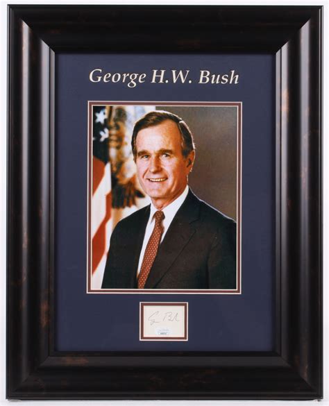 George H W Bush Signed 165x205 Custom Framed Cut Display Jsa Coa