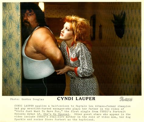 Cyndi Lauper Captain Lou Albano In The Video For Girls Just Want To