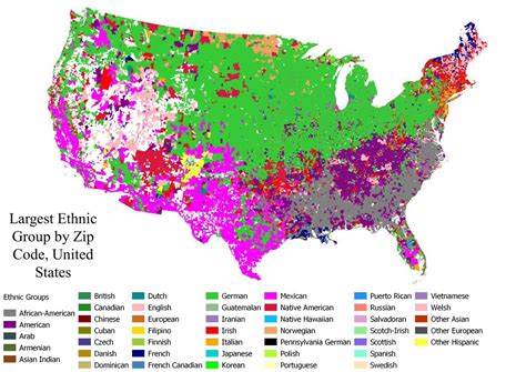Ethnic Map Of The United States By Zip Code