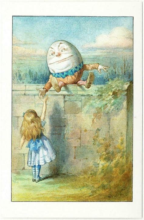 Alice In Wonderland Humpty Dumpty Greeting Alice Postcard By John