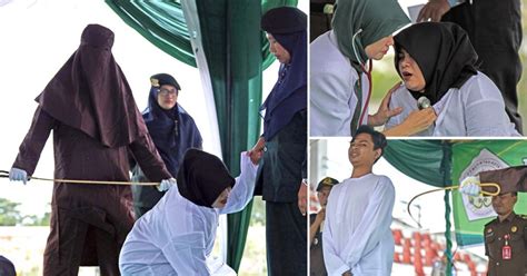 Aceh Province Whipping Muslim Woman Caned In Indonesia By Sharia Law
