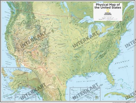 Ngs United States Physical Wall Map