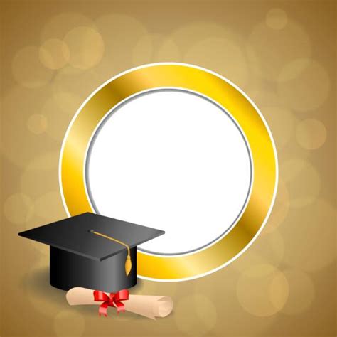 Graduation Cap With Diploma And Golden Abstract Background 03 Free Download