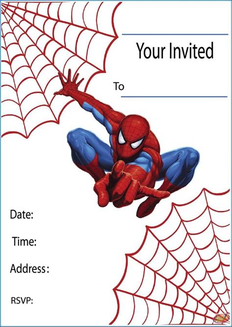 Free Spiderman Birthday Invites Printable