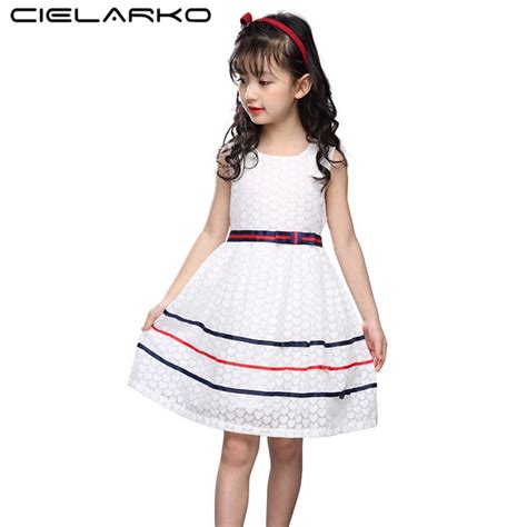 Cielarko Baby Girls Dress Sleeveless Casual Cotton Kids Dresses Summer