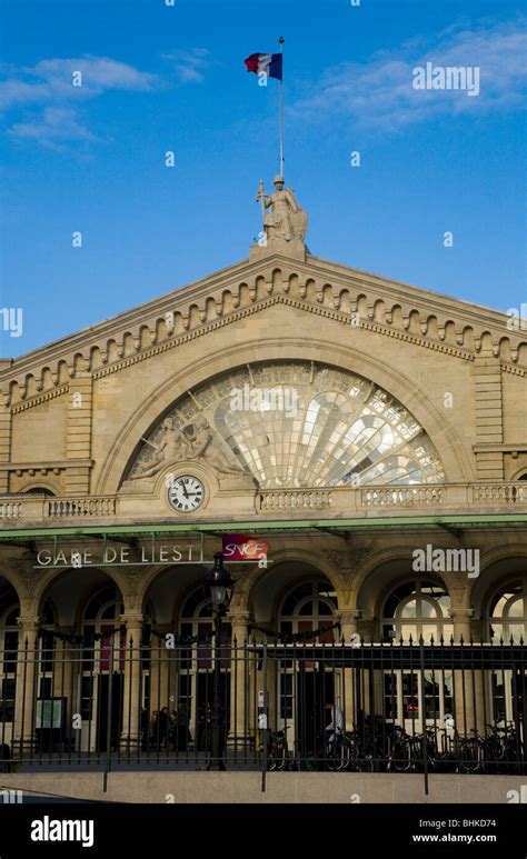 Main Entrance And Front Of The Gare De Lest Railway Station In Paris
