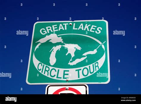 Great Lakes Circle Tour Road Sign Maps Route For Travelers Around The