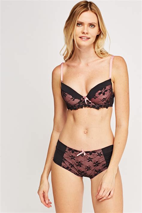 Lace Balconette Bra And Brief Set Just 7