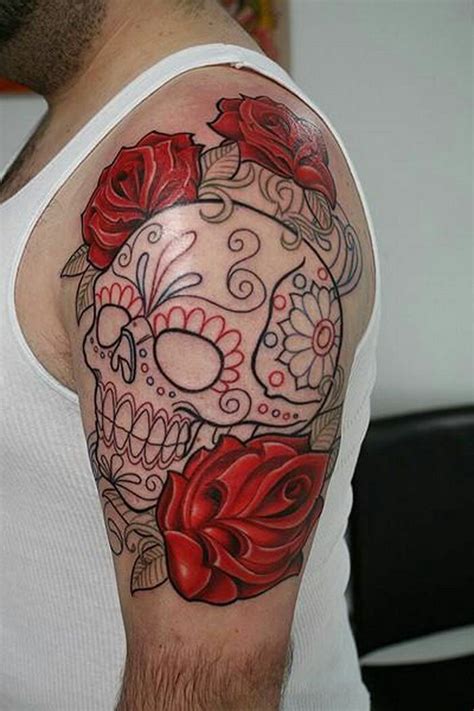 Sugar Skull And Roses Skull Tattoo Design Sugar Skull Tattoos Skull Tattoos