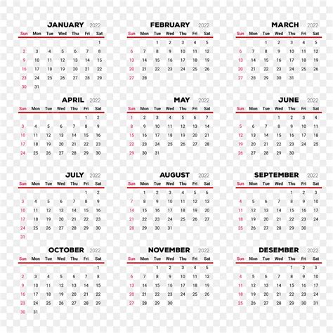 Elegant Lines Vector Art Png Red Line Elegant Calendar 2022 Calendar