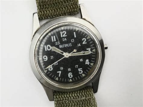 Benrus Military Watch Dated 1968 1969 Vietnam Mil W 46374 W Strap