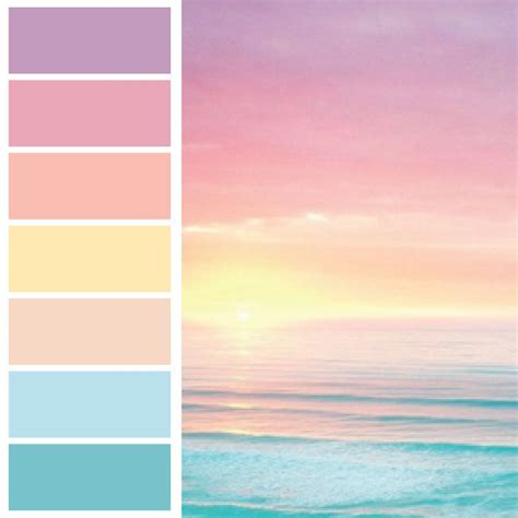 Pink Sea Blue | Pastel colour palette, Colour pallete ... Pastel pink, orange, yellow, green, blue, purple.