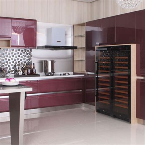 High gloss kitchen cabinets got strong surfaces and more resistant with scratch or stains, and give luxury looker when install into your kitchen rooms. Modern high gloss lacquer kitchen cabinet Model No. LQ02