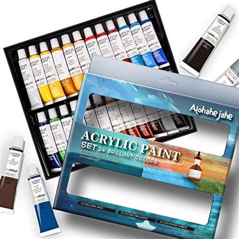 Acrylic Paint Set 24 X 12ml Tubes Artist Quality Non Toxic Rich