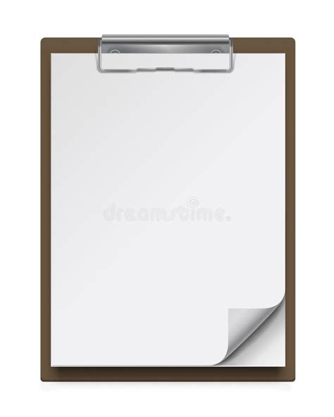 Realistic Clipboard With A Few Blank White Sheets Of Paper Stock Vector