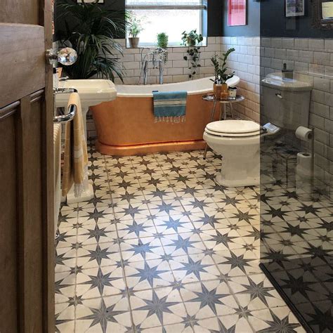 We've all seen beautiful ceramic tile floors and admired their character. Annie Created A Patterned Bathroom Statement With ...