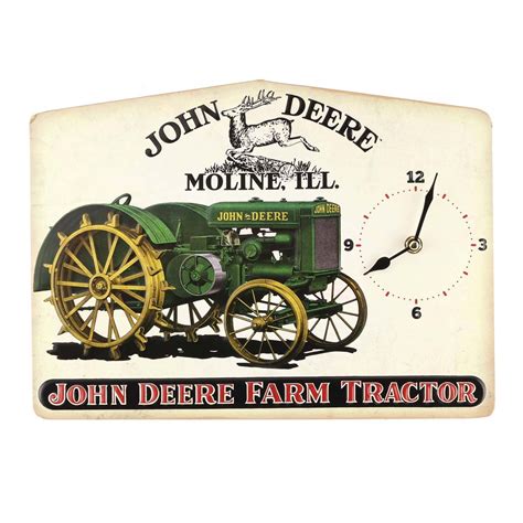 Buy Open Road Brands John Deere Vintage Tractor Clock Embossed Metal