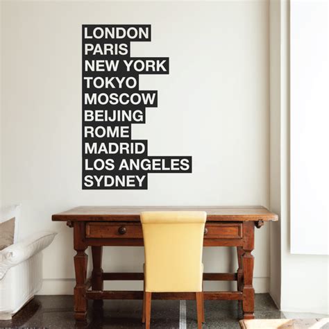 10 Cities Of The World Wall Sticker Quote By Wallboss Wallboss Wall Stickers Wall Art