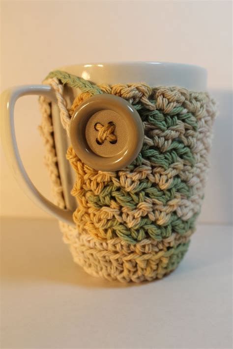 Handmade Crochet Coffee Tea Cup or Mug Coaster and Cozy All In One in