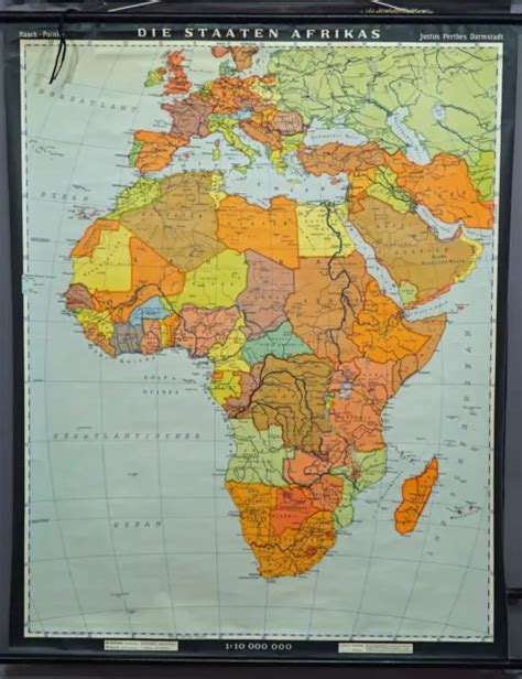 Africa Map Vintage Poster African Countries Rollable Wallchart £16978