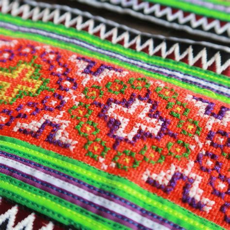 hmong-completed-hand-cross-stitch-border-for-diyethnic-etsy