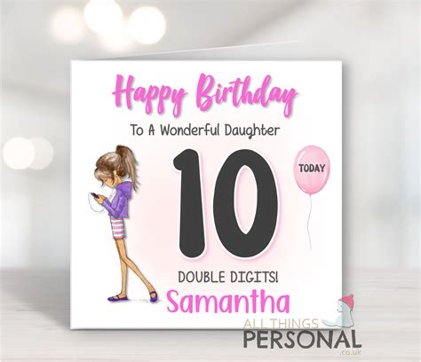 Girls 10th Birthday Card All Things Personal