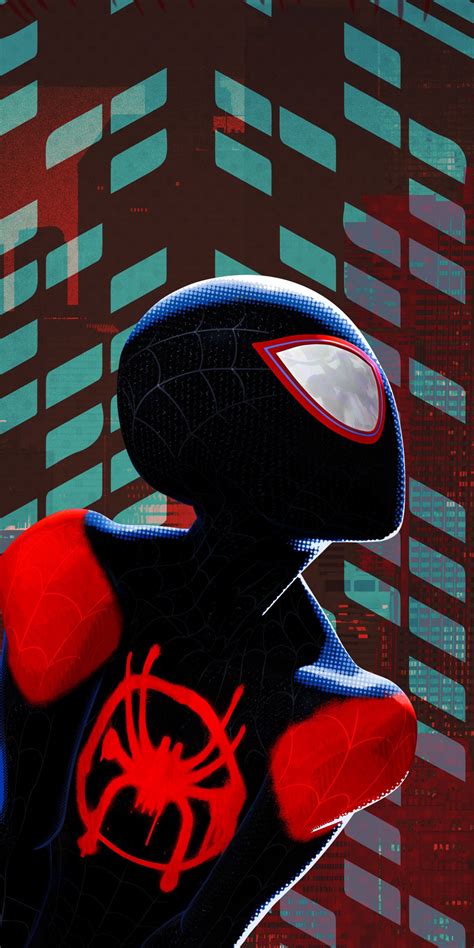Download 1080x2160 Wallpaper Miles Morales Black Suit Spider Man