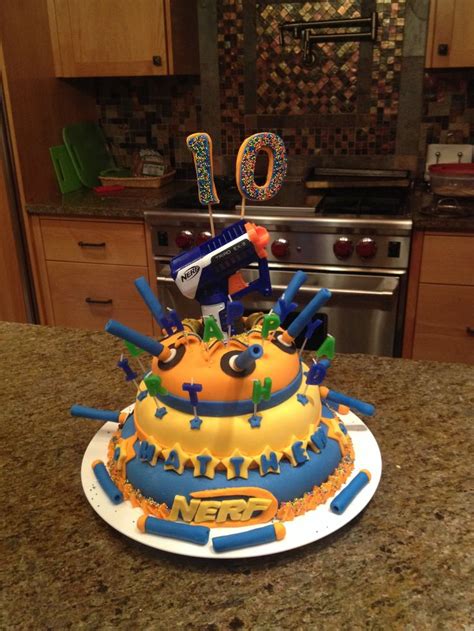 Darts, gun and targets are all made of fondant. 17 Best images about nerf gun cake on Pinterest | Marble ...