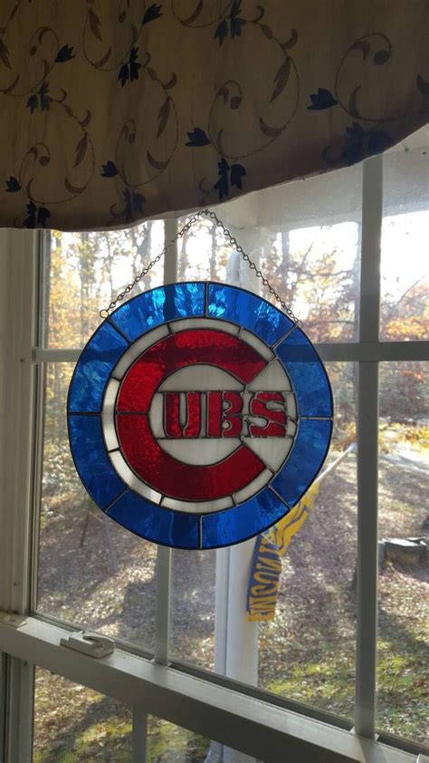 Chicago Cubs Stained Glass Piece Etsy Stained Glass Art Stained Glass Stained Glass Patterns