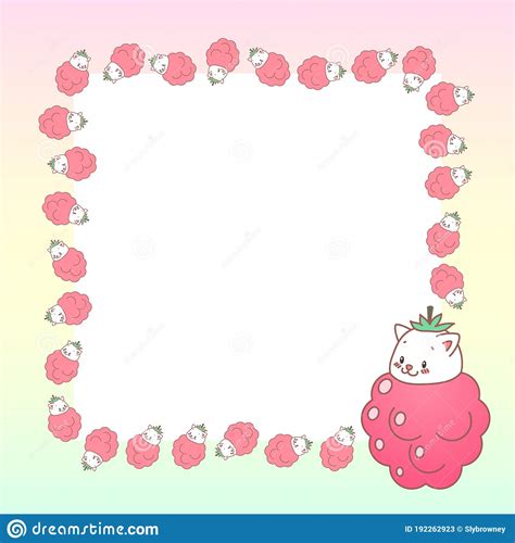 Kawaii Notebook Page Template Stock Vector Illustration Of Backdrop