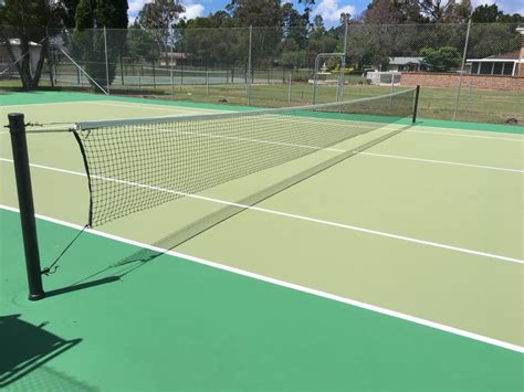 Tennis Court Resurfaced With Acrylmeric Sportscote In Greens By Terrace