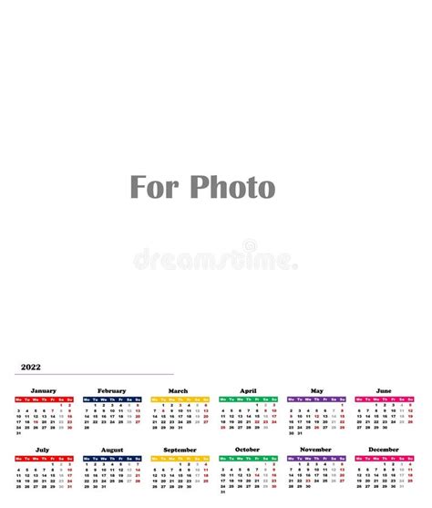 2022 Calendar Colorful 2022calendar Stock Photo Image Of Calendar