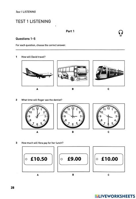 Ket Listening Part 12 Online Exercise For Live Worksheets