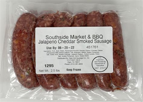Jalapeño Cheddar Smoked Sausage Southside Market And Barbeque