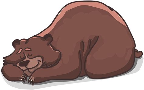 Sleeping Bear - Brown Bear Sleeping Clipart - Png Download ...