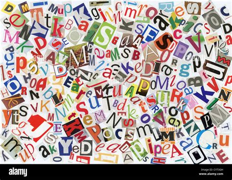 Newspaper Print Cuttings Alphabet High Resolution Stock Photography And