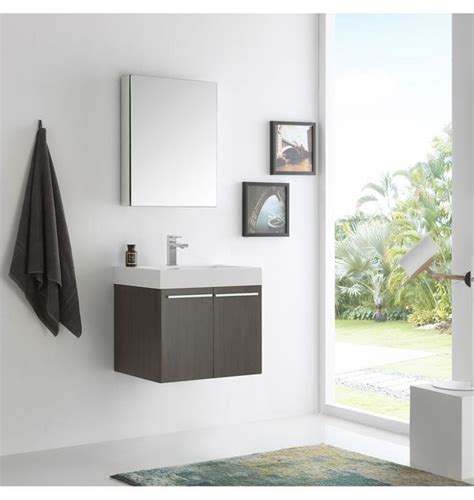 Wall hung bathroom vanity units & basins | bathroom sink cabinets. Fresca Alto 23 in. Gray Oak Wall Hung Modern Bathroom ...